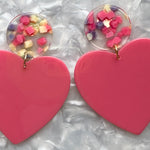 XL Heart Earrings in Candy Eyes