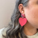 XL Heart Earrings in Candy Eyes