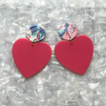 XL Heart Earrings in Love Quotes