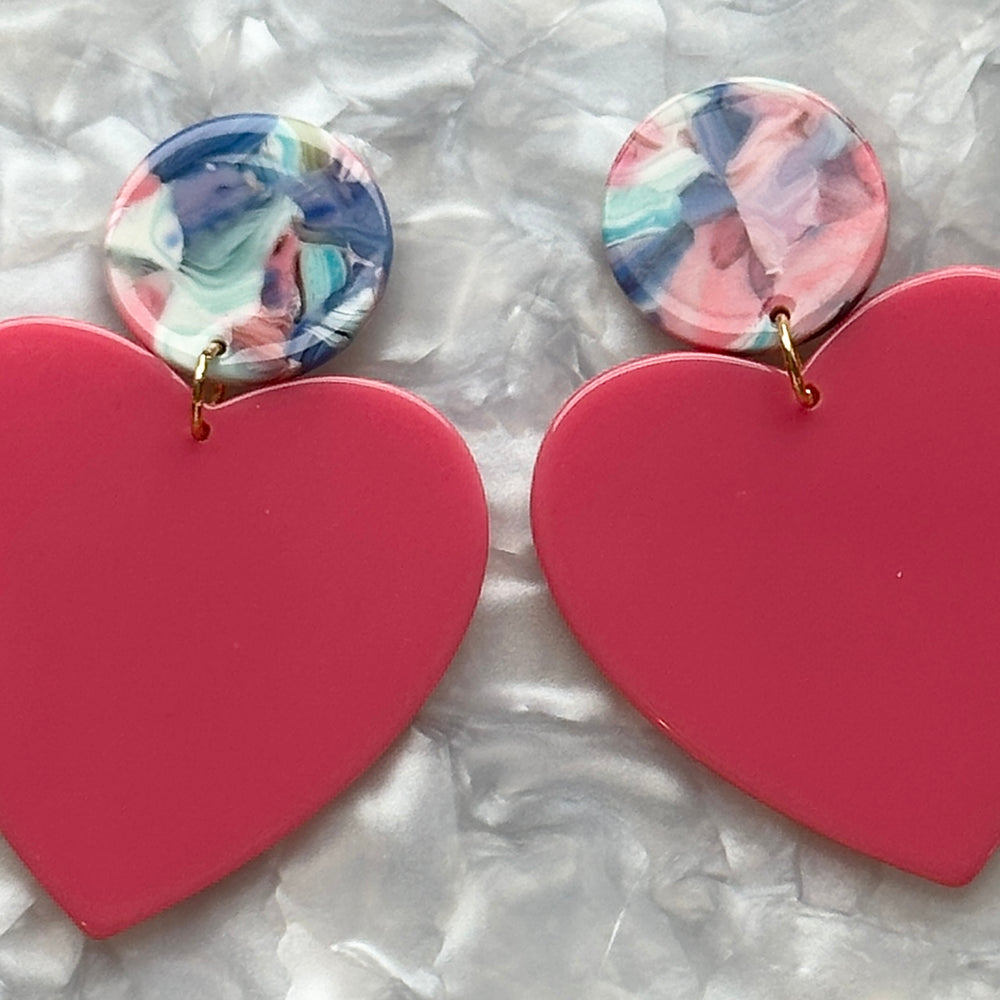 XL Heart Earrings in Love Quotes