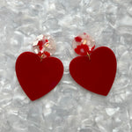 XL Heart Earrings in Red Hot Love