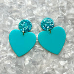 XL Heart Earrings in Waterfalling in Love