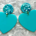 XL Heart Earrings in Waterfalling in Love