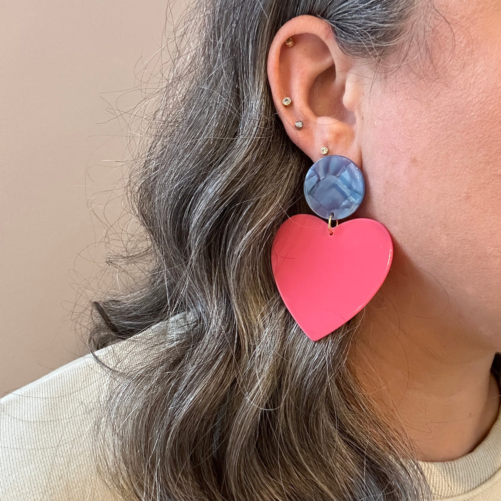 XL Heart Earrings in Love Boat