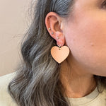 Heart Earrings in Peach Fuzz