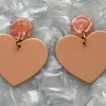 Heart Earrings in Peach Fuzz