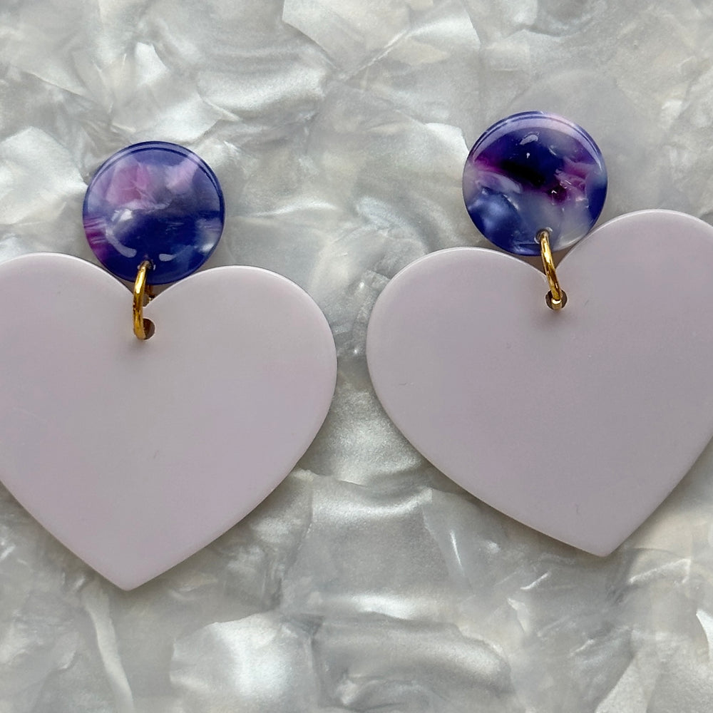 Heart Earrings in Lilac You A Lot