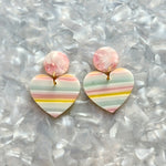 Heart Earrings in I Pink I Love You
