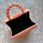 Acrylic Party Box in Peach Fuzz with Beaded Handle