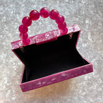 Acrylic Party Box in Electric Grape with Beaded Handle