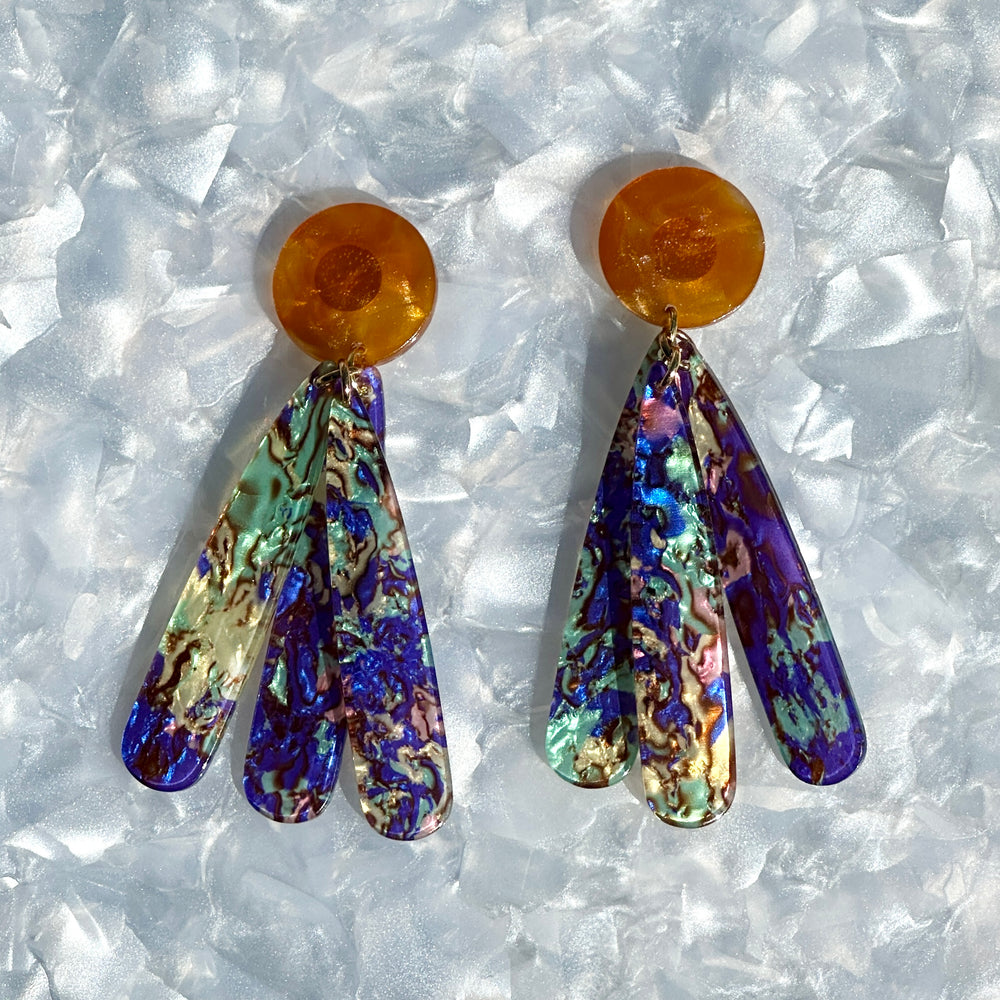 Petal Drop Earrings in Waterlily