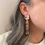 Petal Drop Earrings in Light Multicolor