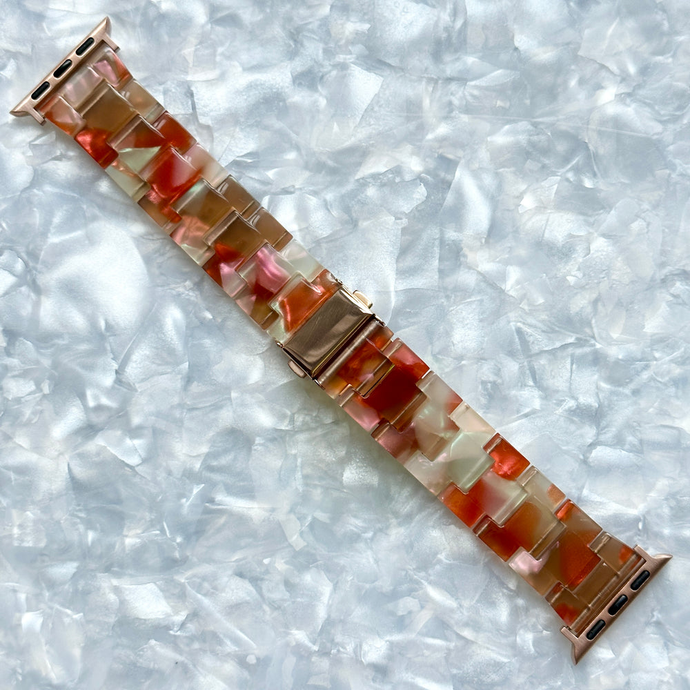 acrylic Apple Watch Band in PCH Love Song orange brown mint green white_main