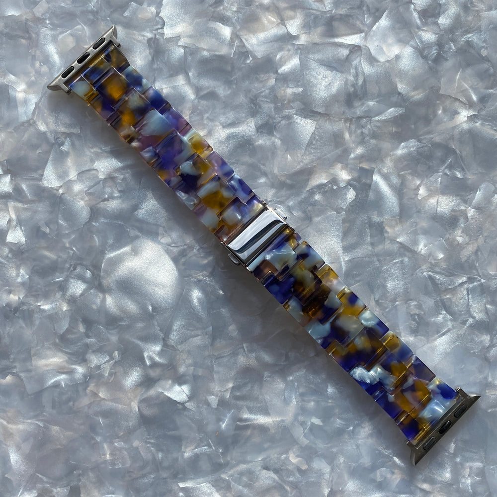 acrylic Apple Watch Band in Serving Looks purple amber and light blue_main