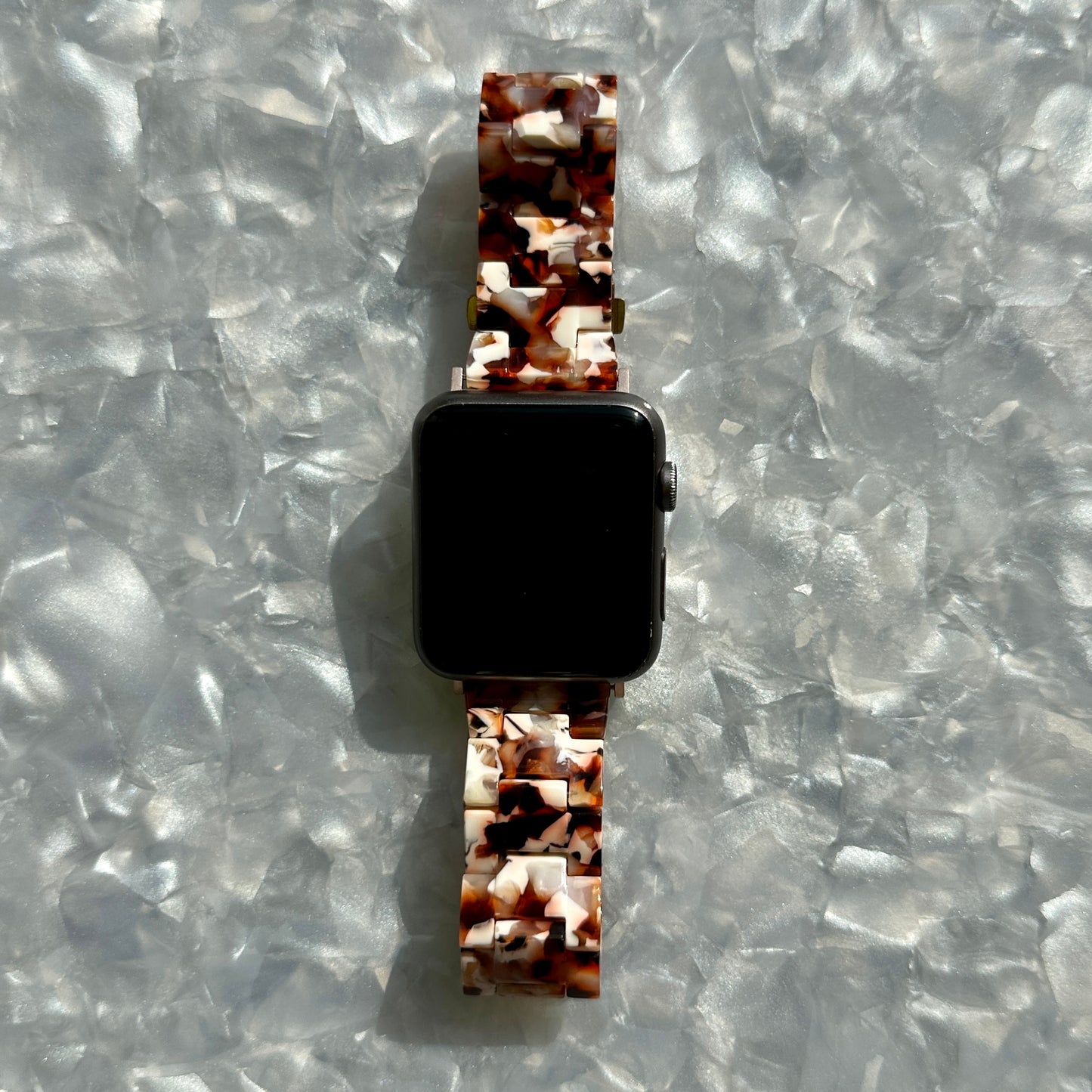 acrylic Apple watch band in brunt umber