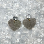 acrylic Heart Earrings in Steel In Love and gray 