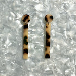 acrylic Matchstick Drop Earrings in Blonde Tortoise