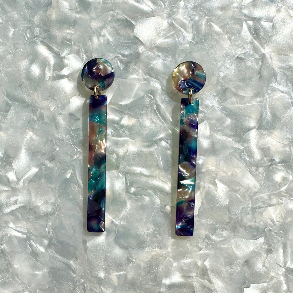 acrylic Matchstick Drop Earrings in Blue My Mind