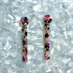 acrylic Matchstick Drop Earrings in Dark Multicolor