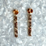 Matchstick Drop Earrings in Eggplant Crackle