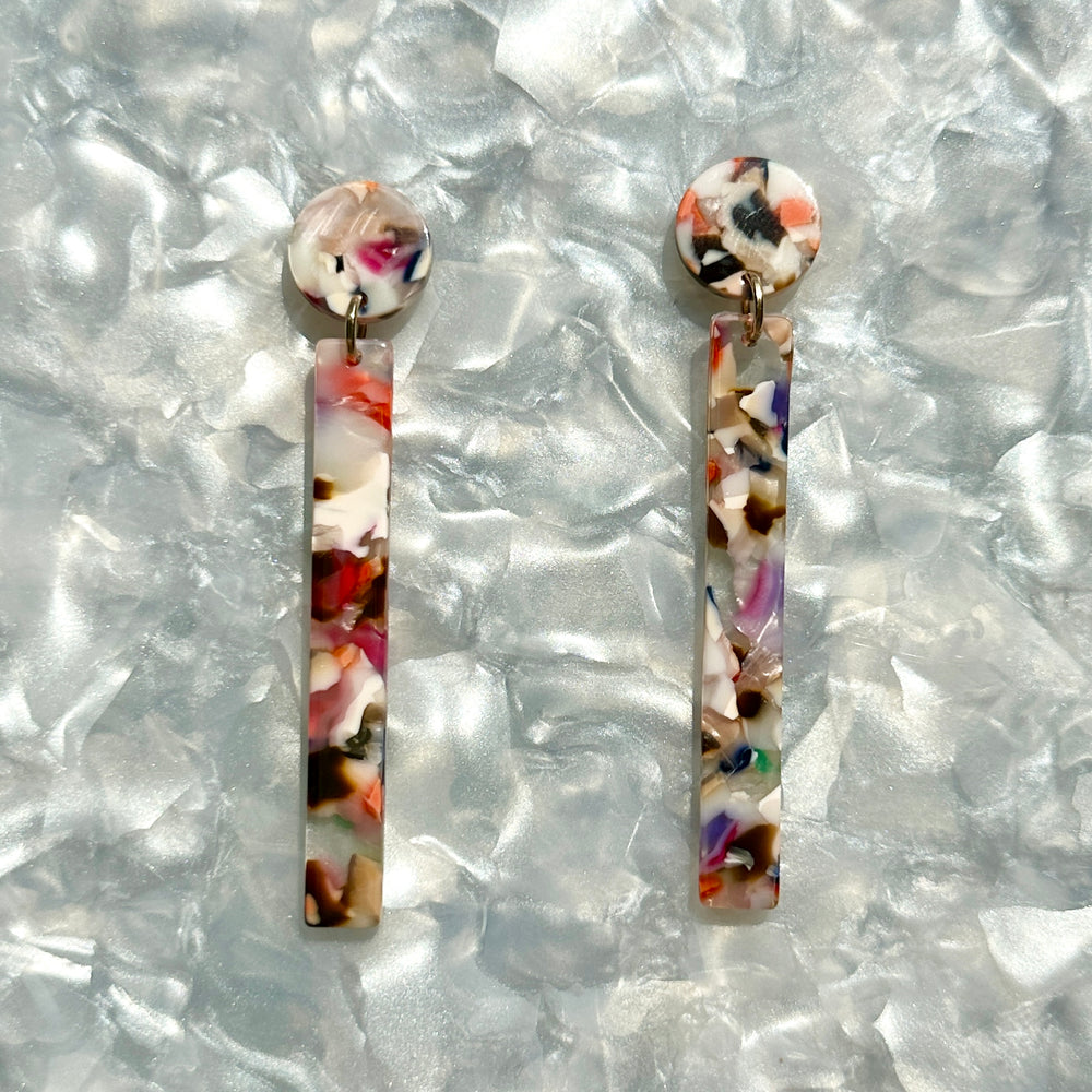 Matchstick Drop Earrings in Light Multicolor