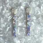 acrylic Matchstick Drop Earrings in Pastel Me More purple, pink, mint green and white