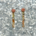 acrylic Matchstick Drop Earrings in Peach and Cream