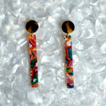 Matchstick Drop Earrings in Rainbow Bright