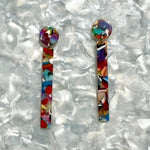 Matchstick Drop Earrings in Rainbow