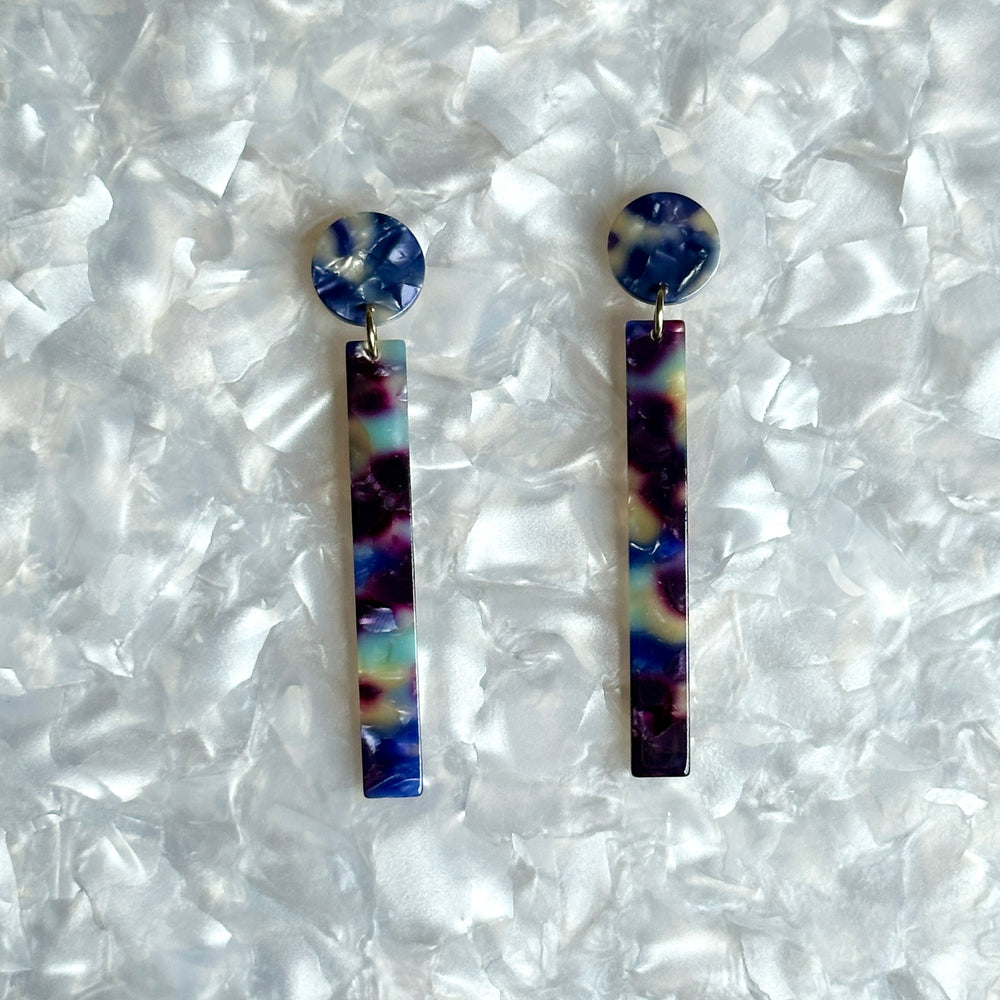 Matchstick Drop Earrings in Reign Check