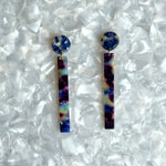 Matchstick Drop Earrings in Reign Check