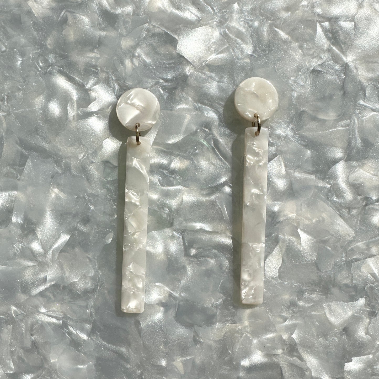 acrylic Matchstick Drop Earrings in White