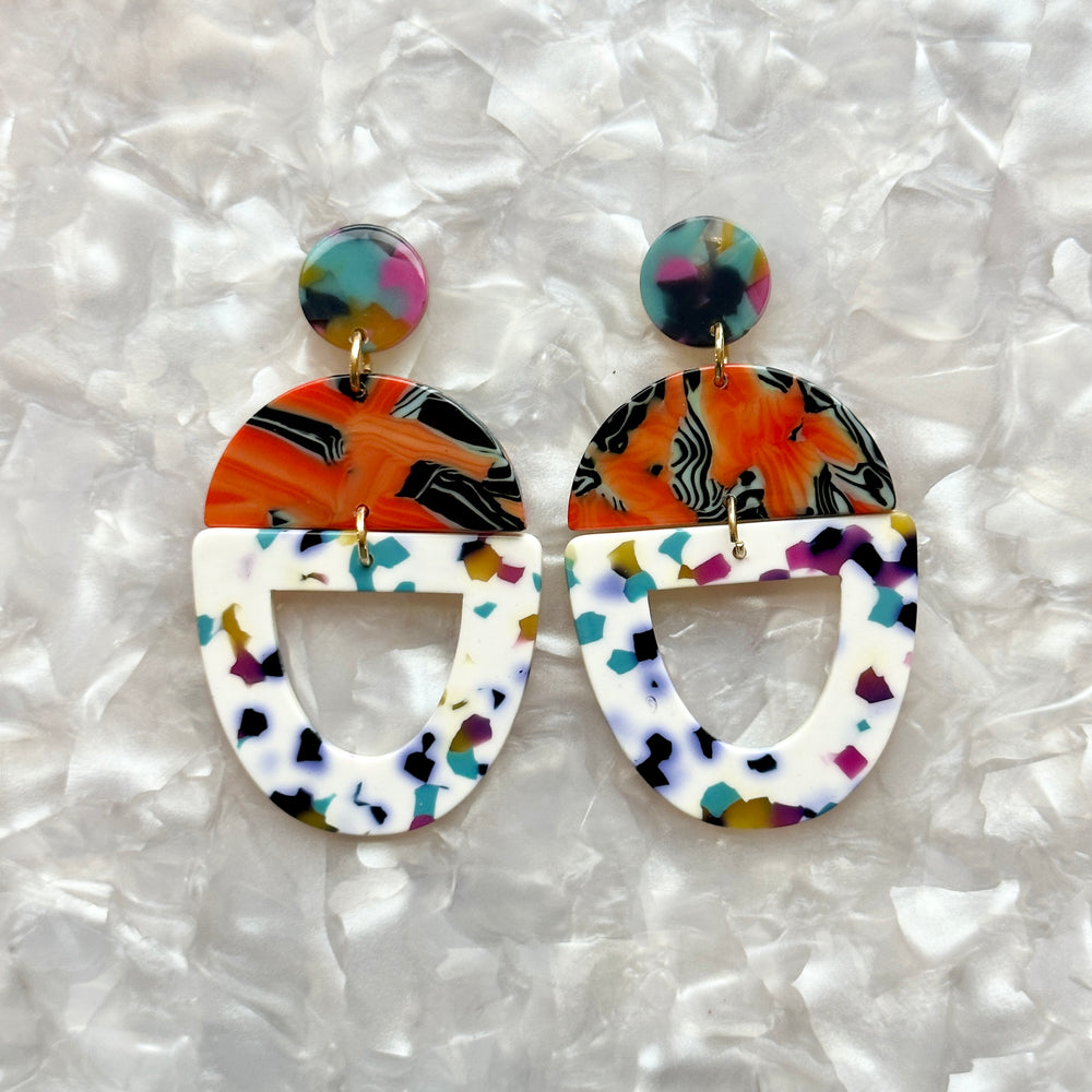 Open Tab Drop Earrings in Wild Thing