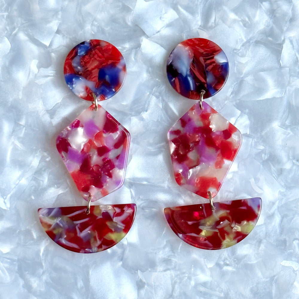 Pendulum Drop Earrings in Fuchsia Is Bright