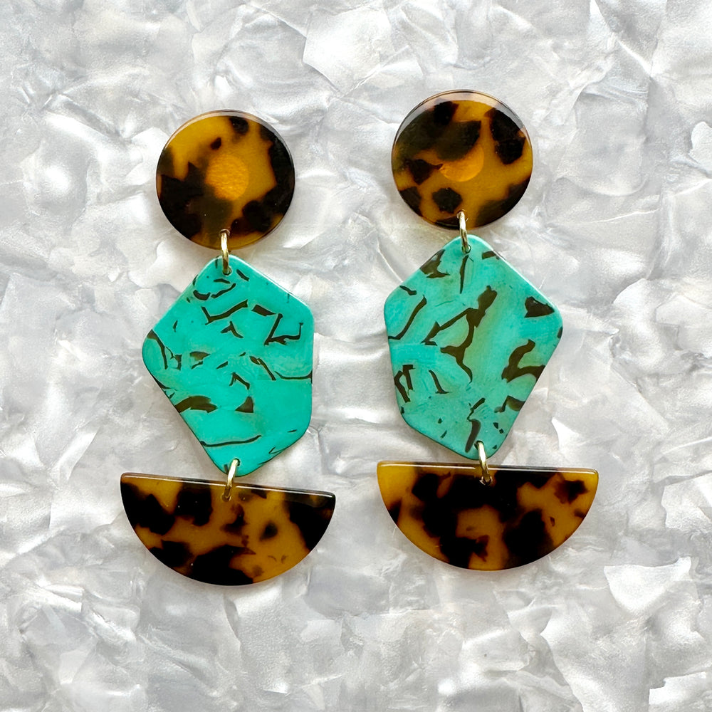 Pendulum Drop Earrings in Rock Steady