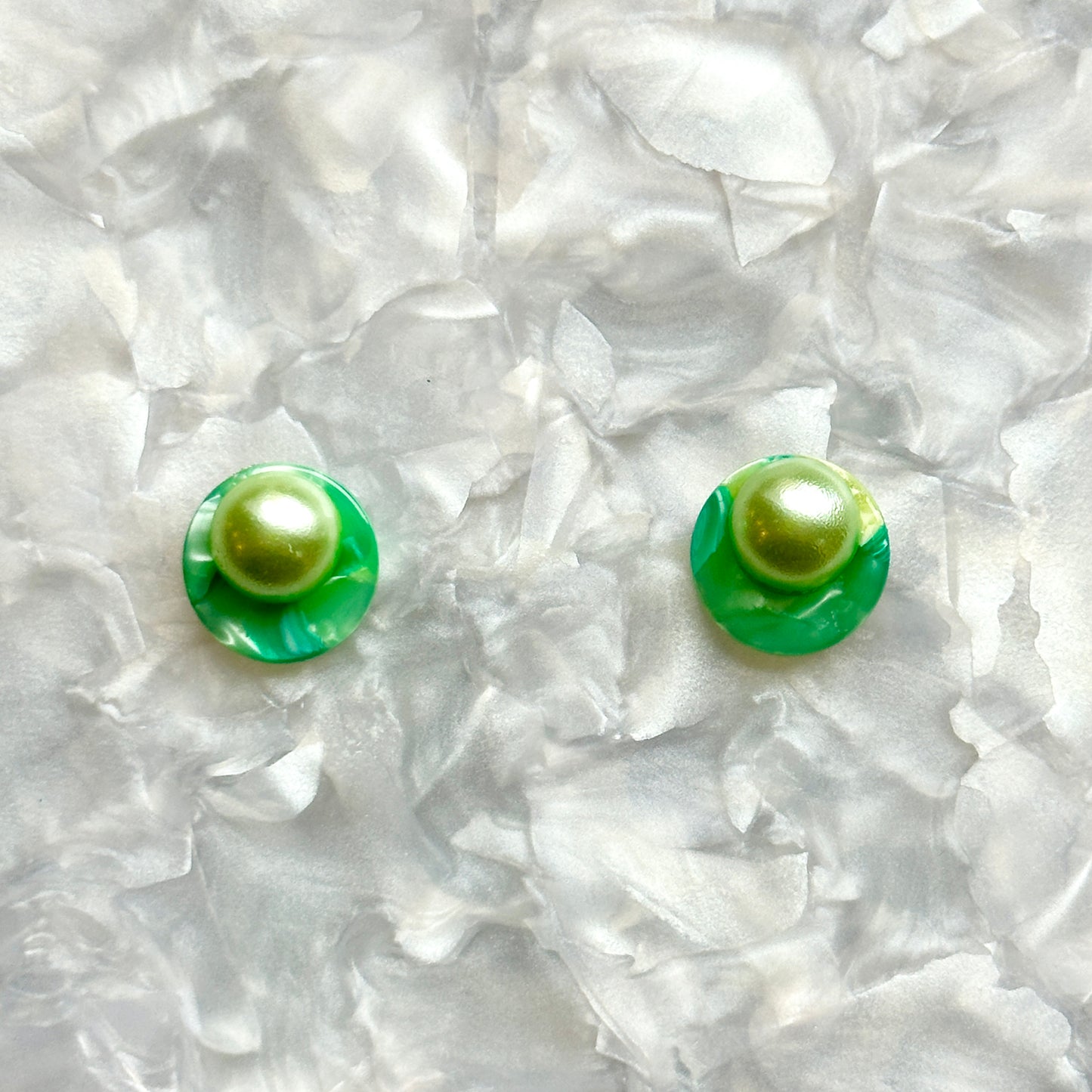 acrylic Stud Earrings in Lime green