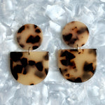 acrylic Tab Drop Earrings in Blonde Tortoise