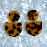 Tab Drop Earrings in Tortoise