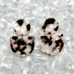 acrylic Tab Drop Earrings in pearly tortoise