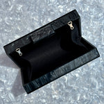 acrylic clutch purse in black_interior