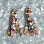 acrylic flower Petal Drop Earrings in light multicolor