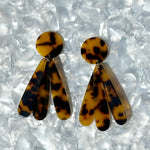 acrylic flower Petal Drop Earrings in tortoise