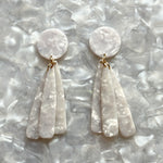 Petal Drop Earrings in White