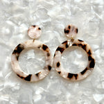 Open Circle Drop Earrings in Pearly Tortoise