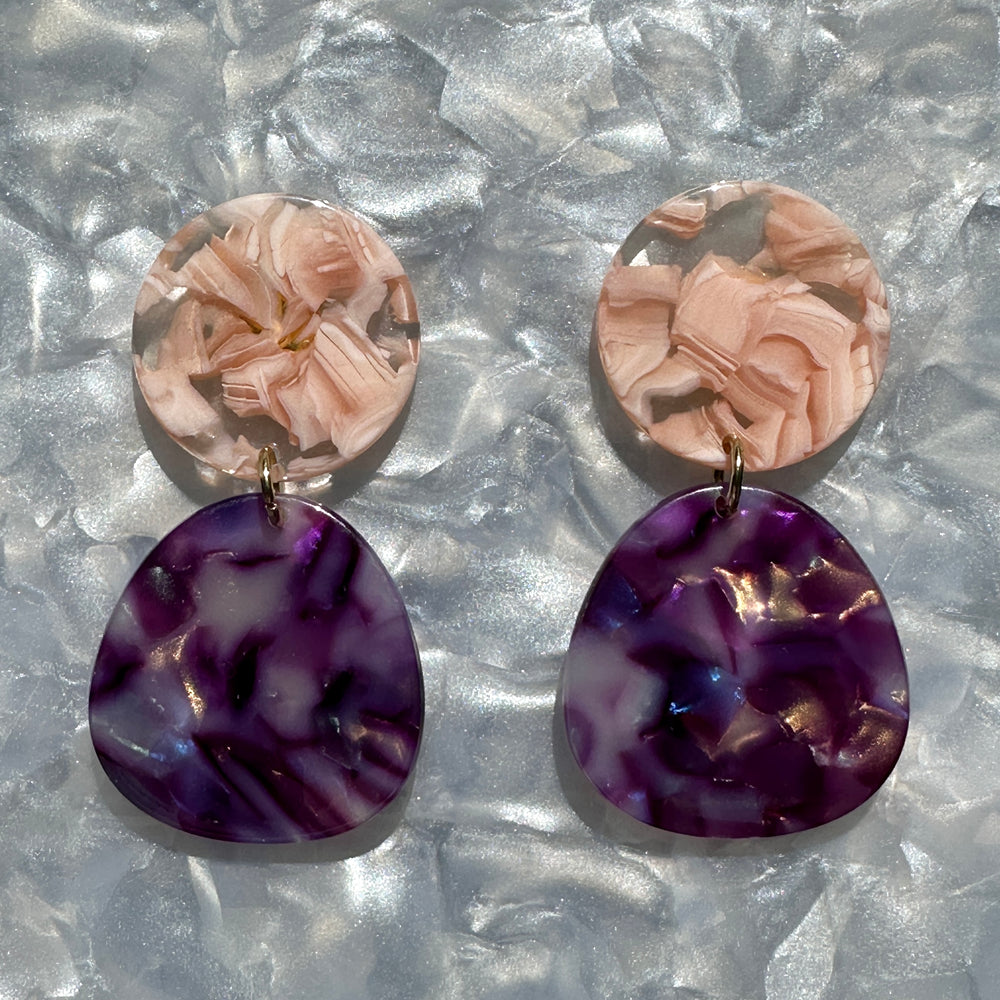 Organic Circle Drop Earrings in Enchanted