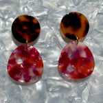 Organic Circle Drop Earrings in Beet the Heat