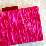 clutch purse in hot pink acrylic_interior