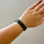 woman wearing Medium acrylic Cuff in Black