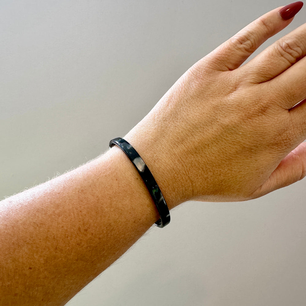 woman wearing Skinny acrylic Cuff in Black