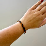 woman wearing Skinny acrylic Cuff in tortoise